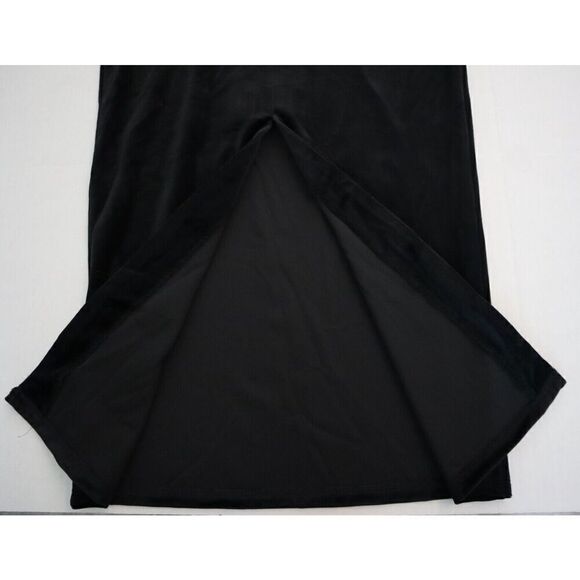 Good American GDK0075 Women's Sz 1/S Black Velvet Long Sleeve Midi Dress - Picture 9 of 14